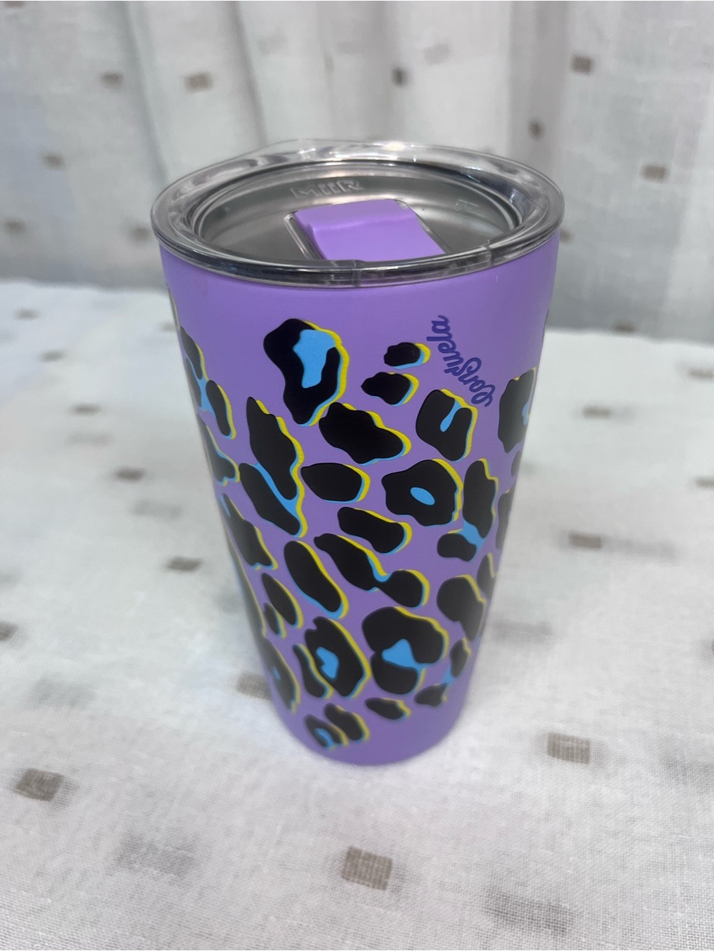Consuela MiiR Fabulous Purple Leopard Print Travel Tumbler